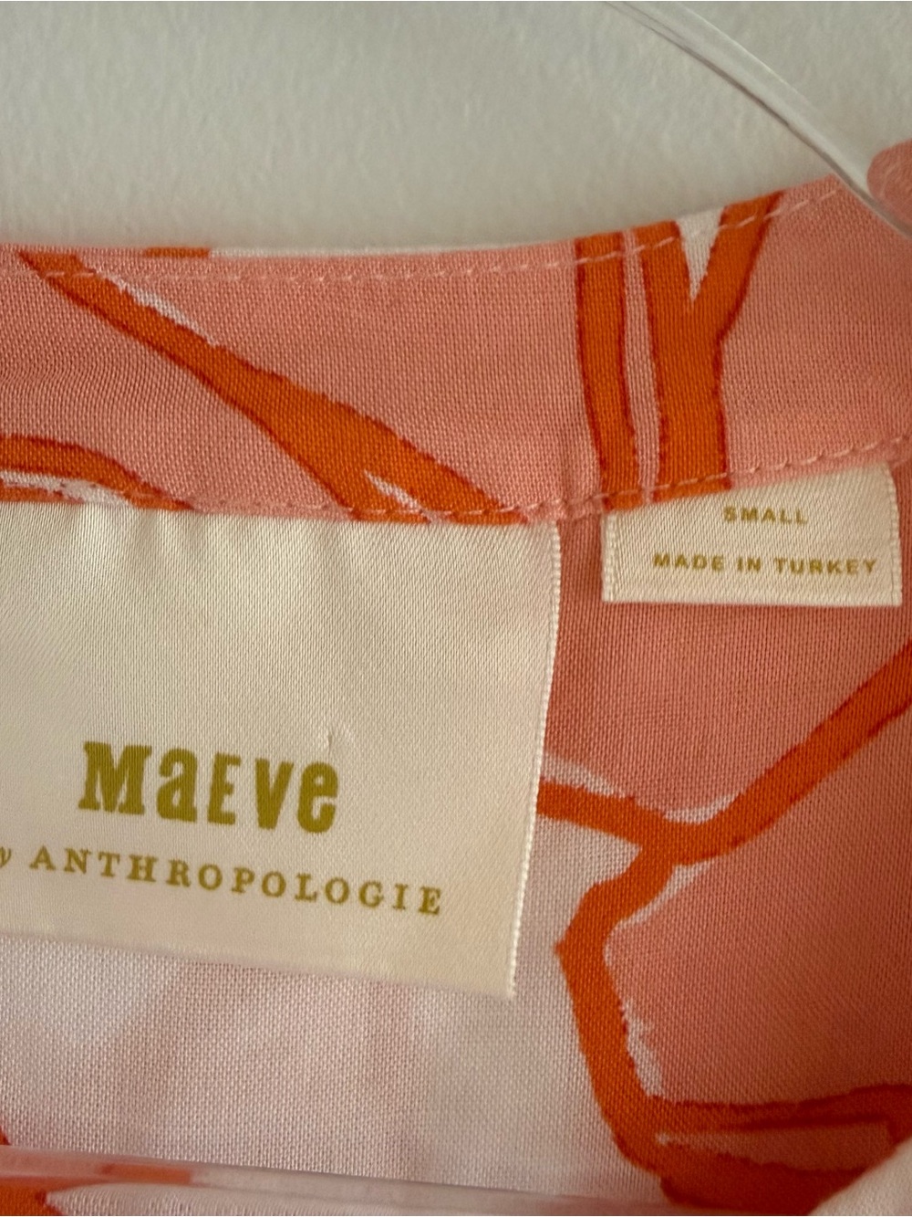 Anthropologie Maeve Floral Button Down Blouse Pink Orange Tunic Top Small - Picture 4 of 12